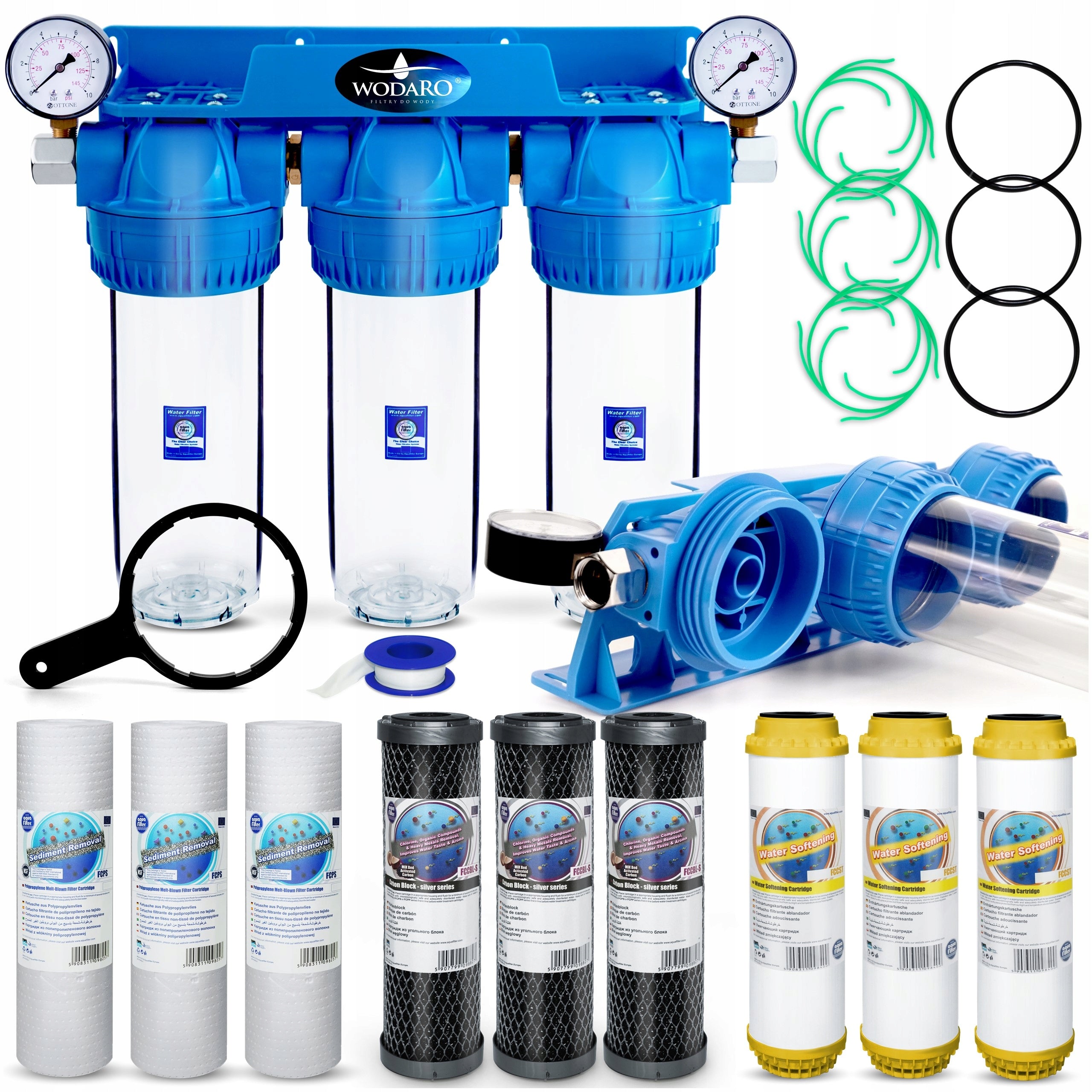 FILTR DO WODY WSTĘPNY NA CAŁY DOM 3 STOPNIOWY ZMIĘKCZACZ + ZESTAW FILTRÓW(FILTR DO WODY WSTĘPNY NA CAŁY DOM 3 STOPNIOWY ZMIĘKCZACZ + ZESTAW FILTRÓW)