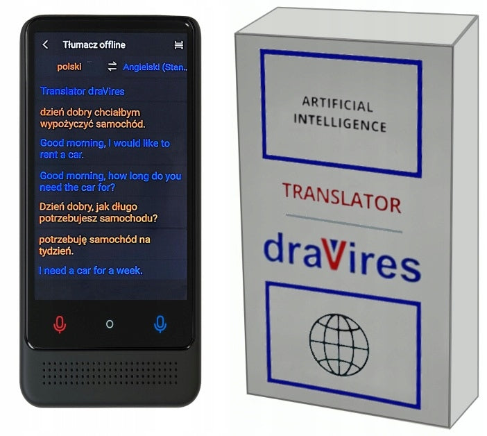 draVires Translator draVires tłumacz język polski działa bez Internetu offline wifi