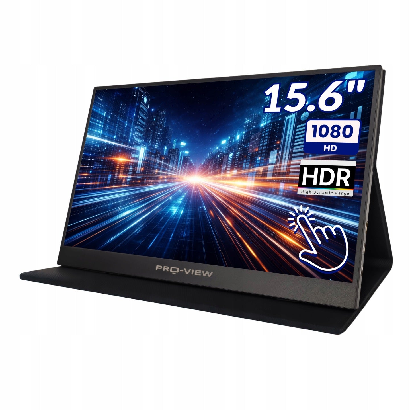 PRO-VIEW Przenośny Dotykowy Monitor 15.6 FUL LHD, Pro-View IPS HDR USB-C Do laptopa