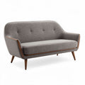 Sofa tapicerowana w kolorze szarym z drewnianymi nogami 180 x 80 x 85cm