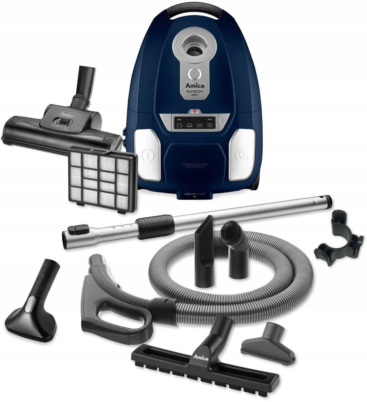 Odkurzacz tradycyjny workowy Amica VM7003 Suracon PET 700W niebieski