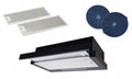 Arset Czarny okap kuchenny teleskopowy podszafkowy Marin 60cm + FILTR WĘGLOWY(49，5 cm)