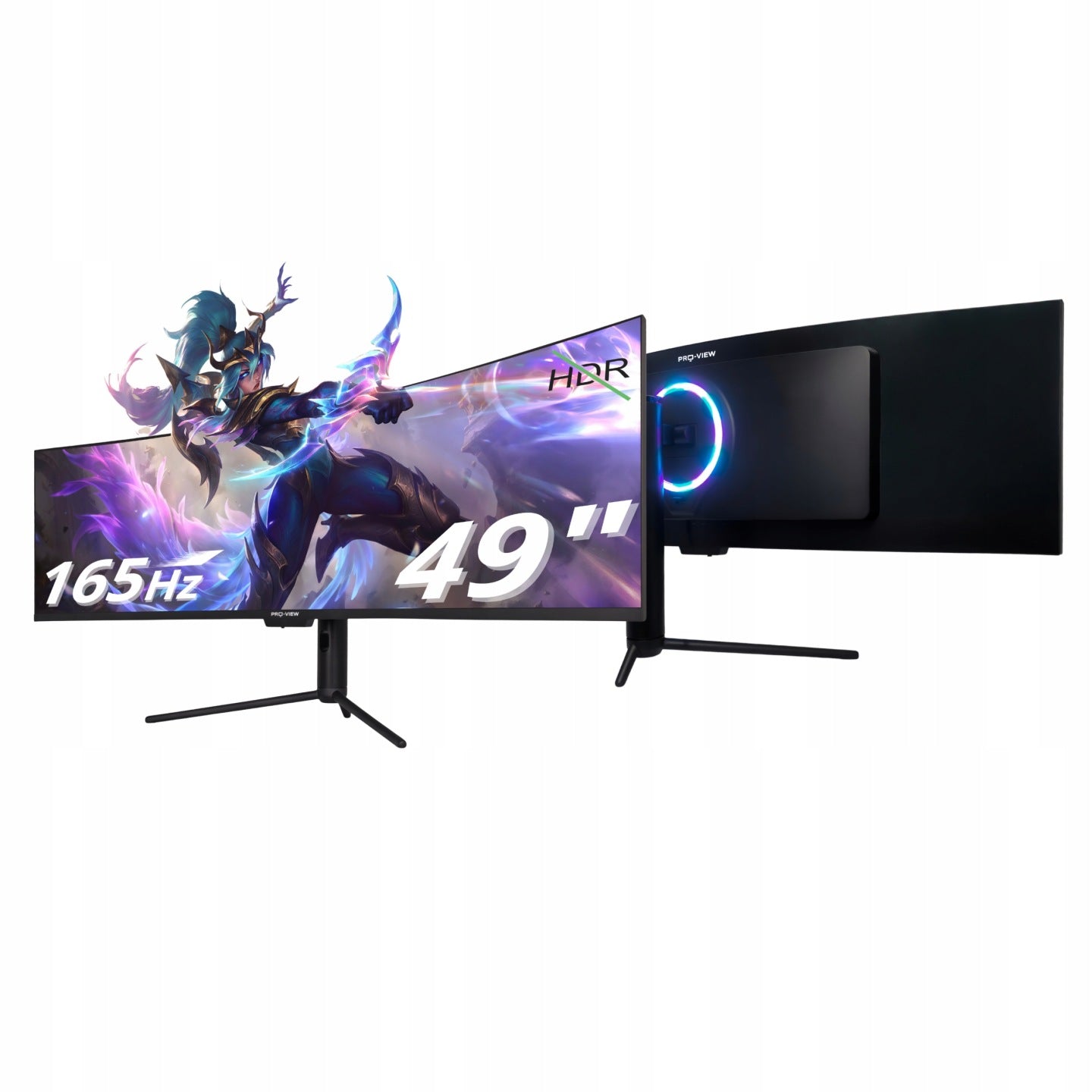 PRO-VIEW Monitor zakrzywiony 49 5120x1440, 5K, 165Hz, 1ms Gamingowy, VA, RGB, R1500