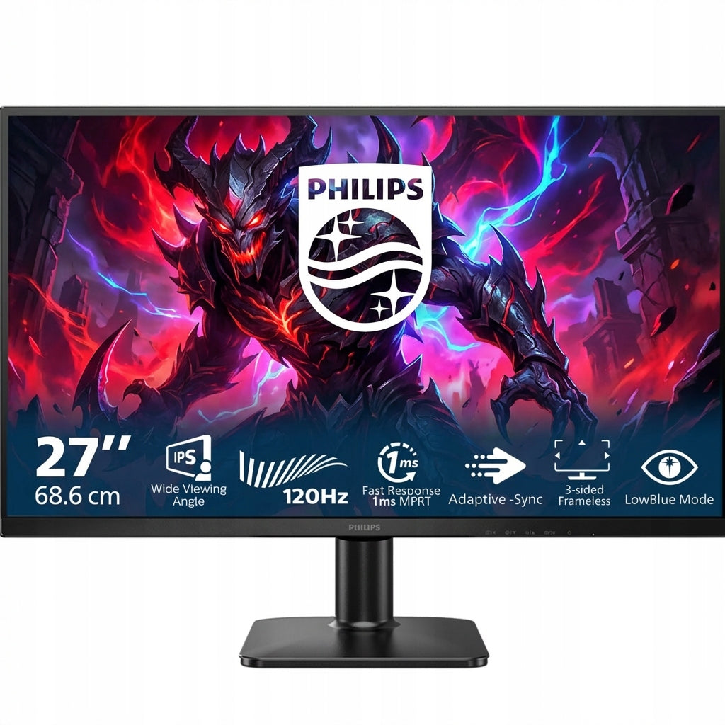 Philips Monitor Gamingowy Bezramkowy LED PHILIPS 27 Cali 120HZ IPS / PLS HDMI VGA