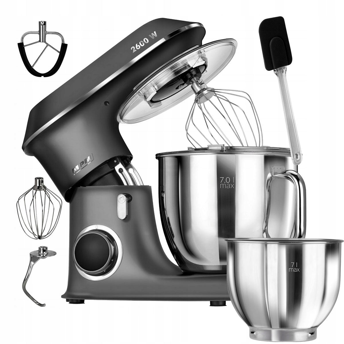 WIELOFUNKCYJNY ROBOT KUCHENNY MIKSER PLANETARNY MPM MRK-20 2600W 2 MISY 7L(WIELOFUNKCYJNY ROBOT KUCHENNY MIKSER PLANETARNY MPM MRK-20 2600W 2 MISY 7L)