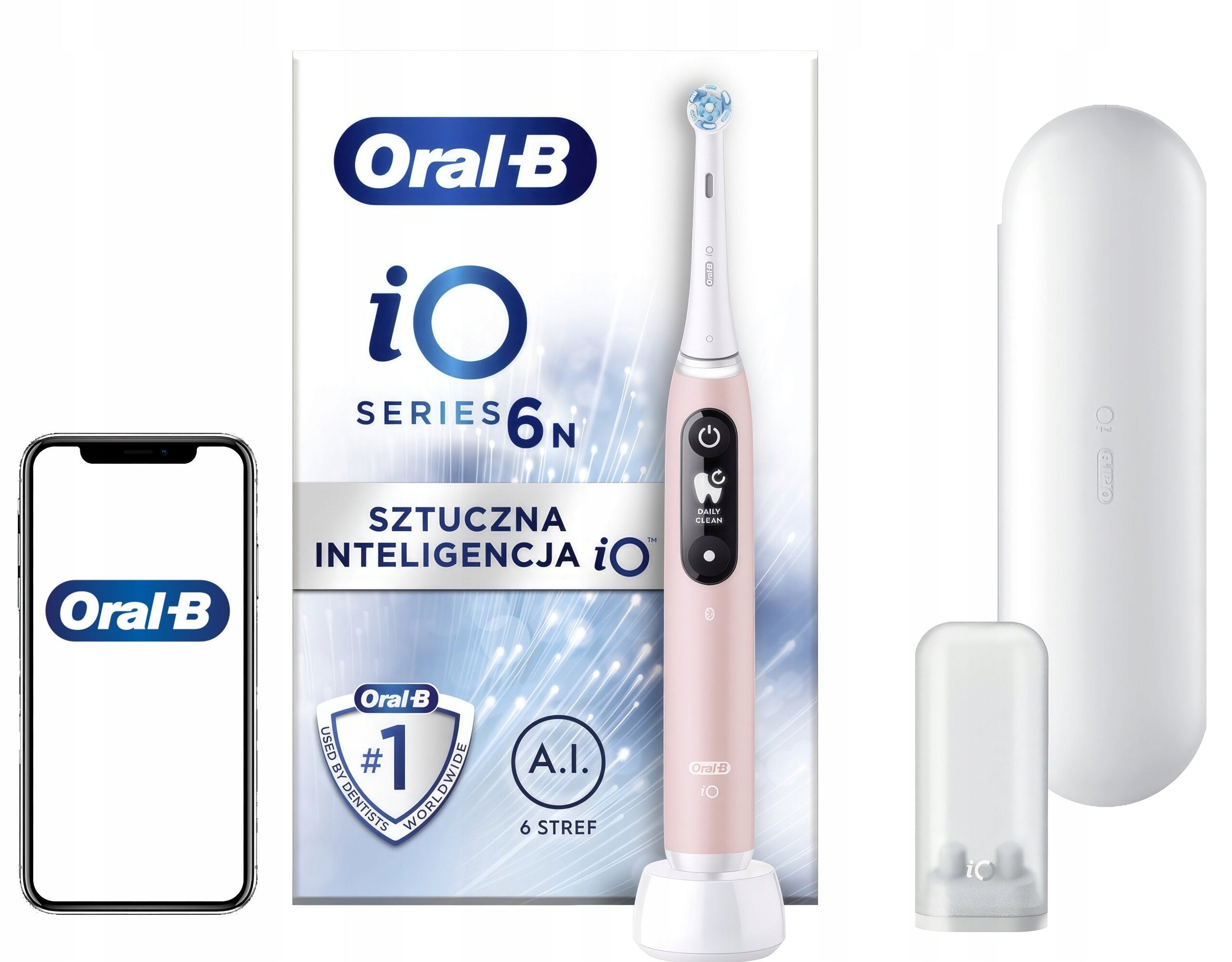 Szczoteczka magnetyczna Oral-B iO Series 6 Pink Akumulatorowa Różowa(Szczoteczka magnetyczna Oral-B iO Series 6 Pink Akumulatorowa Różowa)