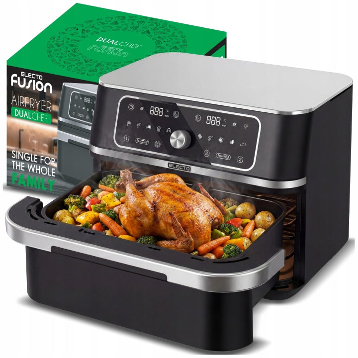 Electo FRYTKOWNICA BEZTŁUSZCZOWA AIR FRYER 3100w FRYTOWNICA DUŻA 10L 12 PROGRAMÓW